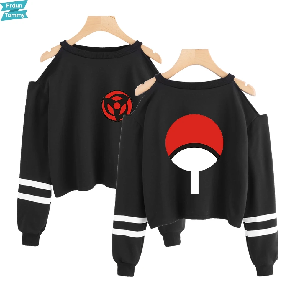 Укороченный летний топ Naruto с открытыми плечами женская одежда длинным рукавом