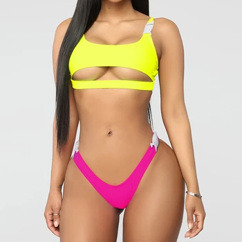 

2019 New Sexy Women Swimsuit Summer Sport Style Bikini Two pieces Push UP Female Swimwear Beach Low Waist Biquini Set Maillot De