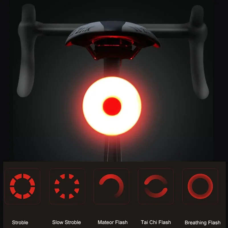 

5 Modes USB Bicycle Rear Lamp Ultralight Bike Taillight Waterproof Cycling Helmet Lamp Safety Warning LED Night Lights