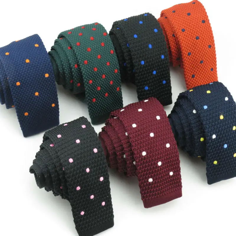 

(1 pieces/lot) men's Many embroidered dot design knitted tie han edition big boys fashion flat necktie FREE SHIPPING