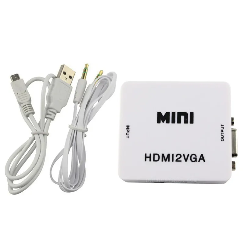 Mini HDMI to VGA Converter With Audio HDMI2VGA 1080P Adapter Connector For PC Laptop to HDTV