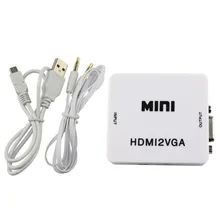 Mini HDMI to VGA Converter With Audio HDMI2VGA 1080P Adapter Connector For PC Laptop to HDTV Projector with HDMI2VGA Converter