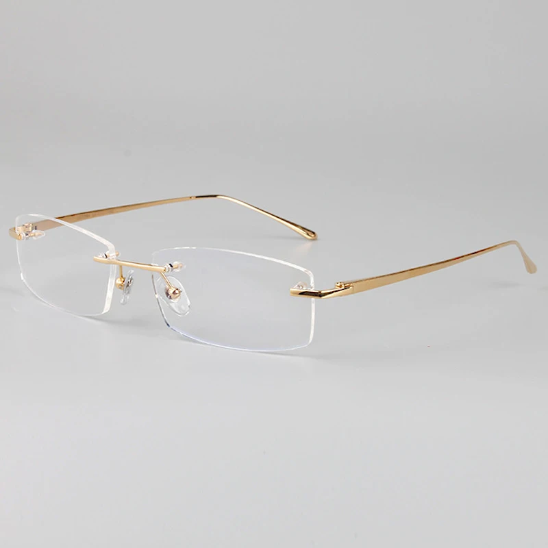 Очки мужские из чистого титана без оправы 100% 55 17 6379|rimless eyeglasses frame|eyeglass framesrimless |