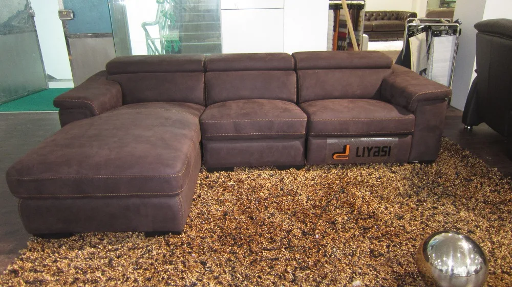 

Promotion Wholesale living room sofa corner sofa with electrical recelier
