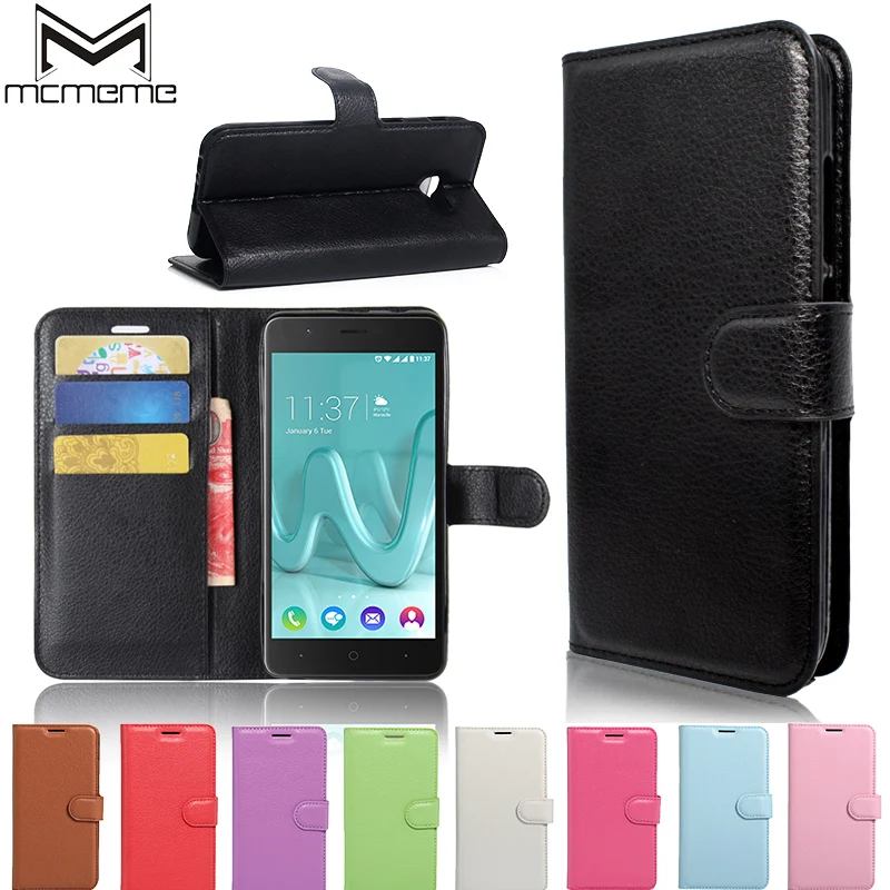 

MCMEME WIKO Kenny Case Cover Luxury Flip Leather Wallet Fundas Phone Back Cover For WIKO Harry With Card Slot Holder and Stand
