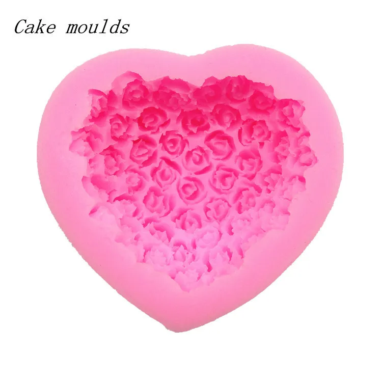 Wholesale Silicone Mold K061 Heart Shape Rose Clay Mold Resin Flower