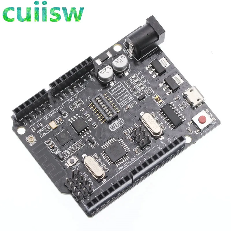 UNO R3 + Wi Fi ATmega328P ESP8266 (32 Мб памяти) CH340G для Arduino Uno NodeMCU WeMos Новое