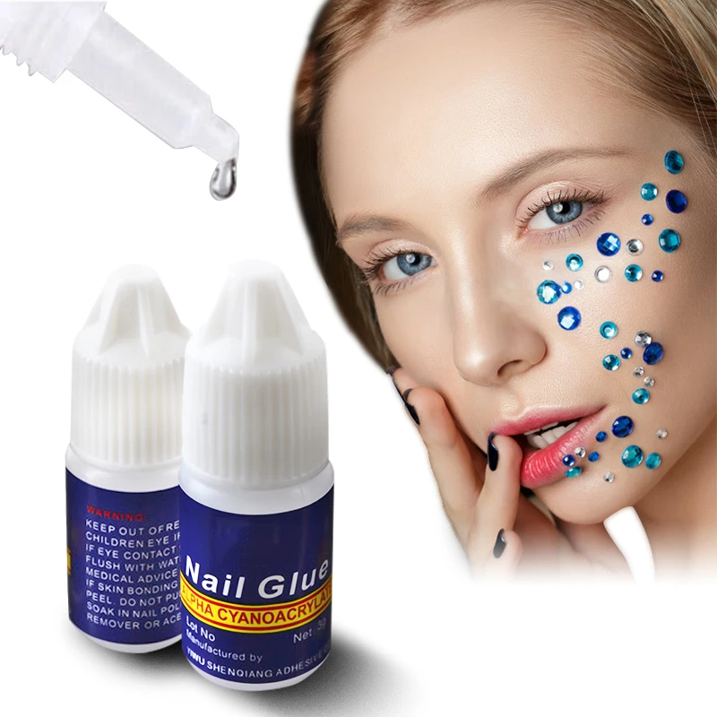 

5x3g Fast Drying Nail Art Glue Nail Art Glue For Rhinestones False Art Decorateions Tips Nail Accessories Tools