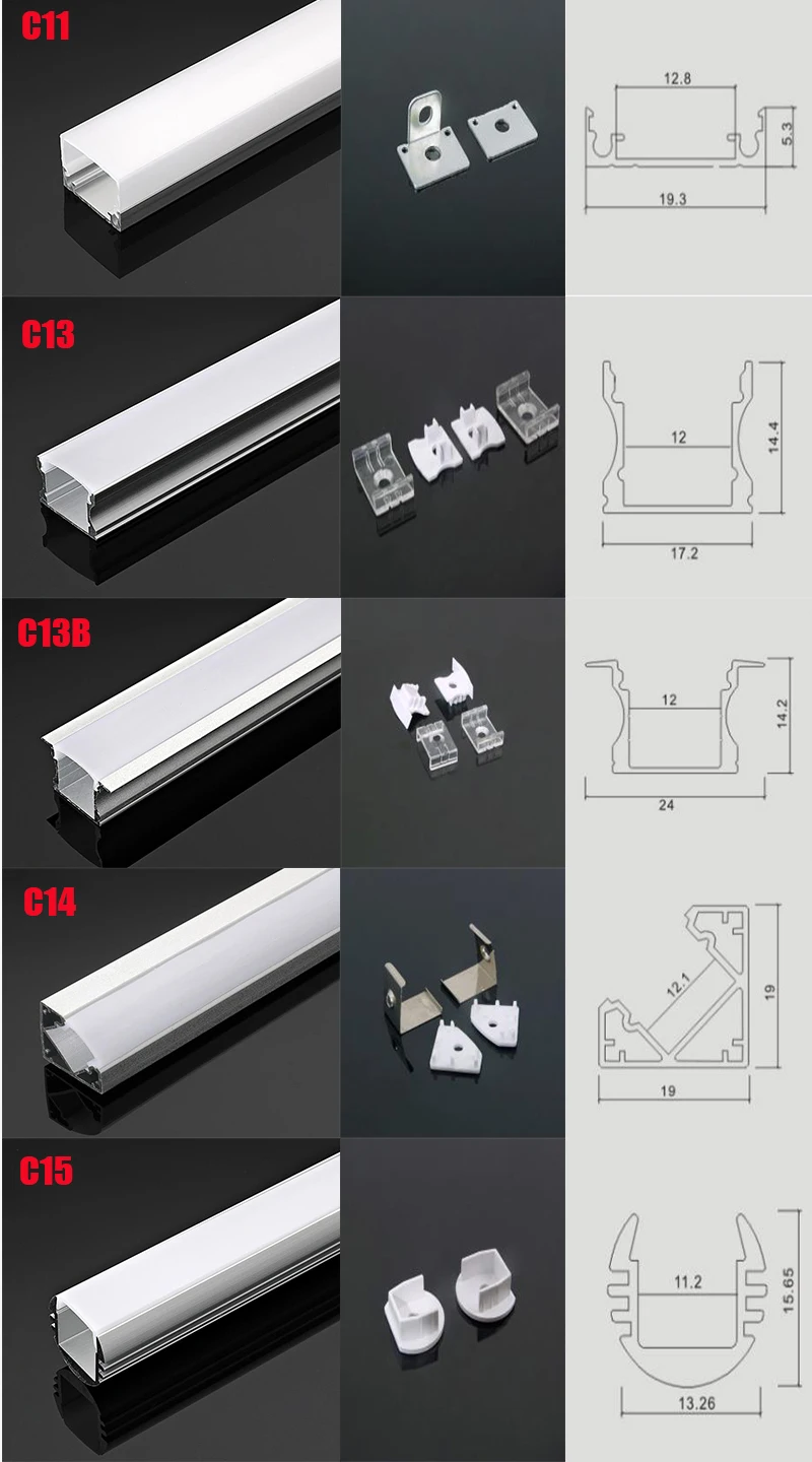 4 комплекта D06 100 см u-образный алюминиевый канальный профиль с крышкой, заглушки и подвесной провод для светодиодный подвесной светильник