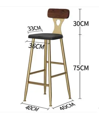 Скандинавские ровные цилиндры стул Tieyi Золотой бытовой обеденный стул с высокой подставкой кофе Досуг спинка кресла