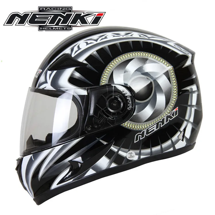 NENKI Полный мотоциклетный шлем Capacete da Motocicleta мотошлем Casque Kask 816z гоночная езда Мужской Женский шлем с шарфом - Цвет: 4