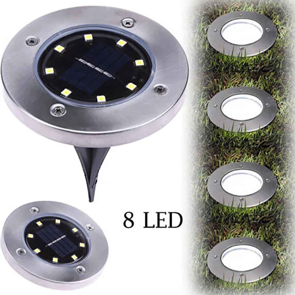 8LED светильник на солнечной батарее под заземлением, наружный светильник, садовый настил, напольный светильник