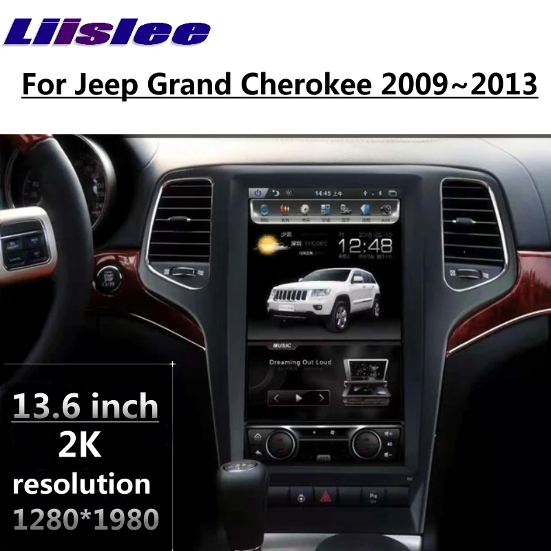 Cheap LiisLee Car Multimedia For Jeep Grand Cherokee WK2 2009~2013 NAVI 2G RAM GPS WIFI Audio Radio Navigation MAP 13.6 inch 10