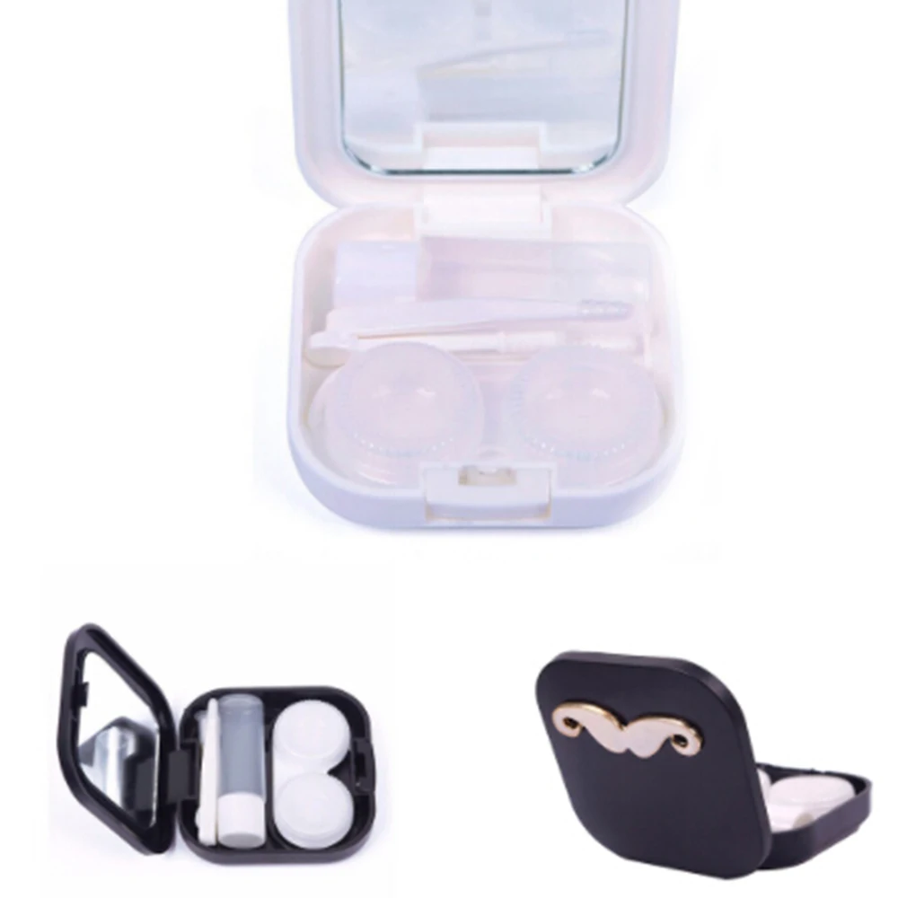 Милый модный чехол для контактных линз с бородой|contact lens case|lens caselenses box |