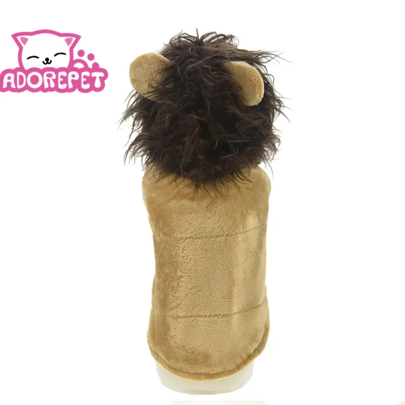 Забавный парик льва Хэллоуин Собака Щенок костюм наряд Зимняя Теплая Флисовая одежда для кошечек теплая куртка одежда для чихуахуа Йорк