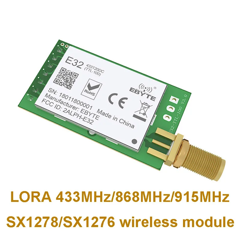 

SX1278/SX1276 wireless module|433MHz/868MHz/915MHz wireless serial port|LORA spread spectrum 3000m|UART interface