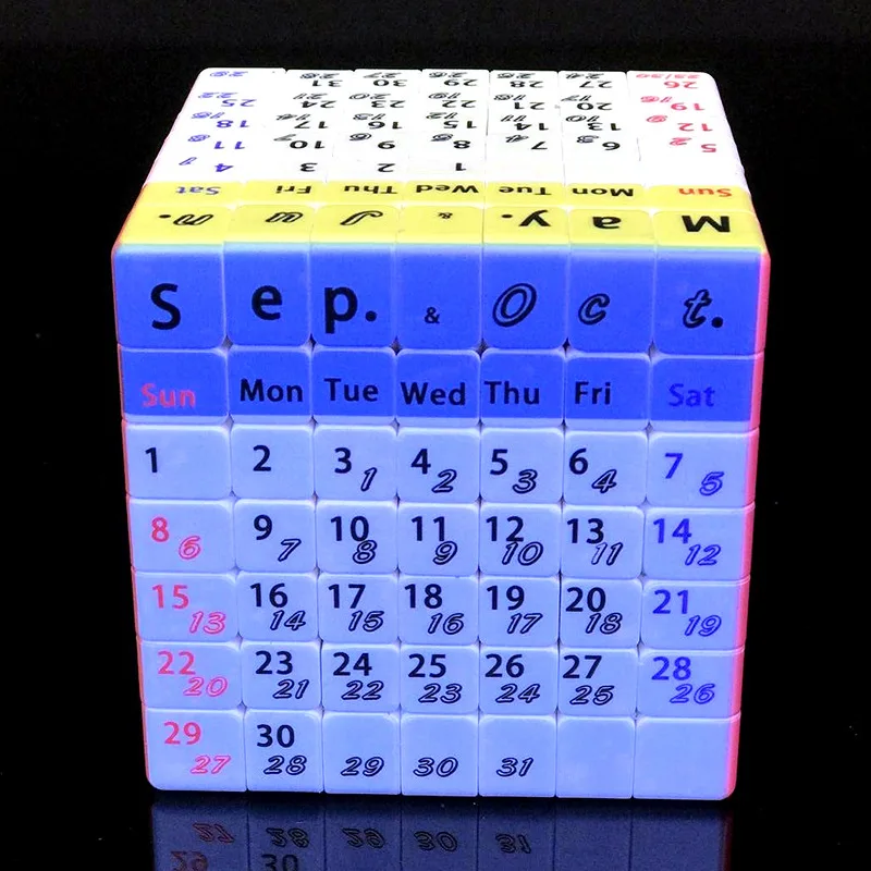 7 Layers Magic Cube 7x7 Calendar neo cube Magico 75 mm Educational Toys For Children over 6 Years Old Puzzle Toys Speed Puzzle