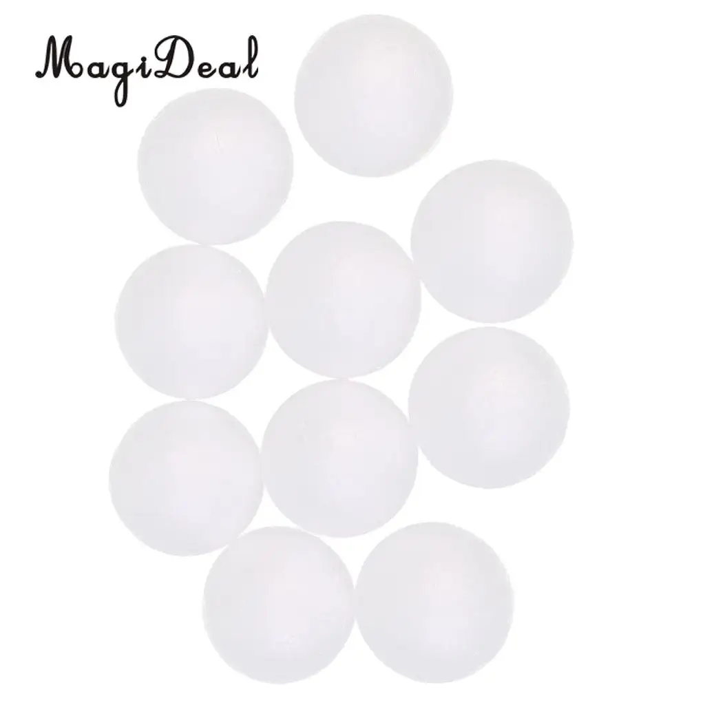  MagiDeal 10pcs Modelling Craft Polystyrene Foam Balls Christmas Decoration Hanging Pendant DIY Home Party Holiday 5cm White
