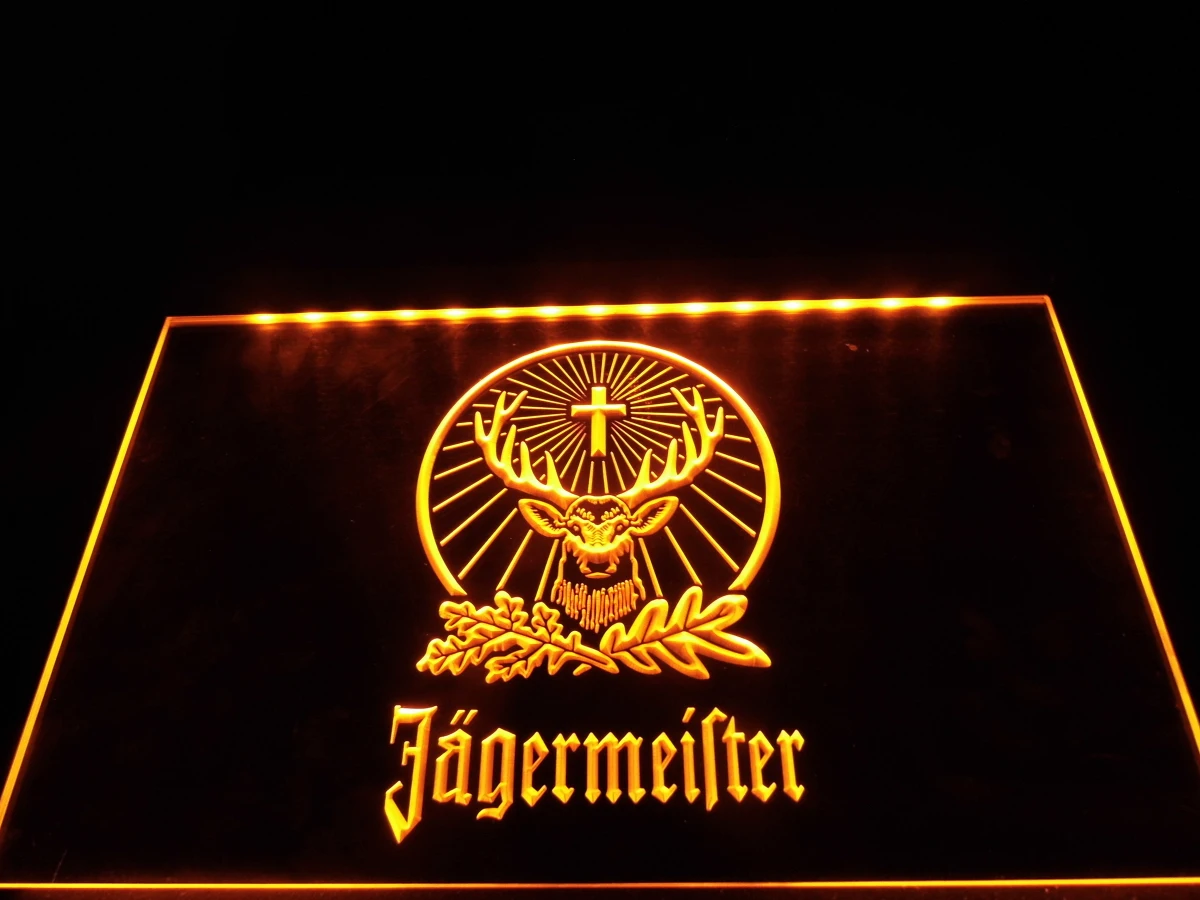 LR001-Jagermeister светодиодный неоновый свет знак повесить Знак Домашний Декор ремесла