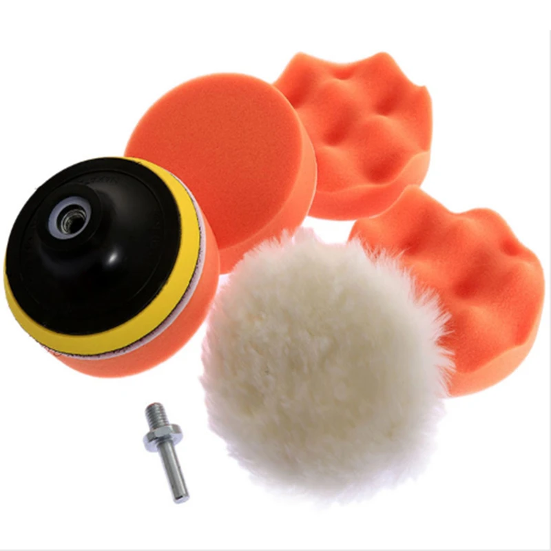 

3 inch 4 inch car beauty wax polishing disc sponge wheel self-adhesive polishing pad polishing 7 pieces of suit