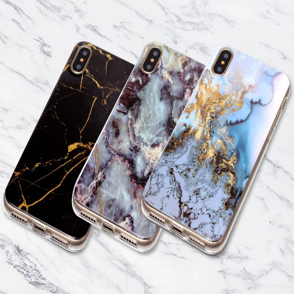 Блестящий Мраморный чехол для iPhone X 6 S 7 8 Plus 5 5S SE мягкий силиконовый IMD Соединенные