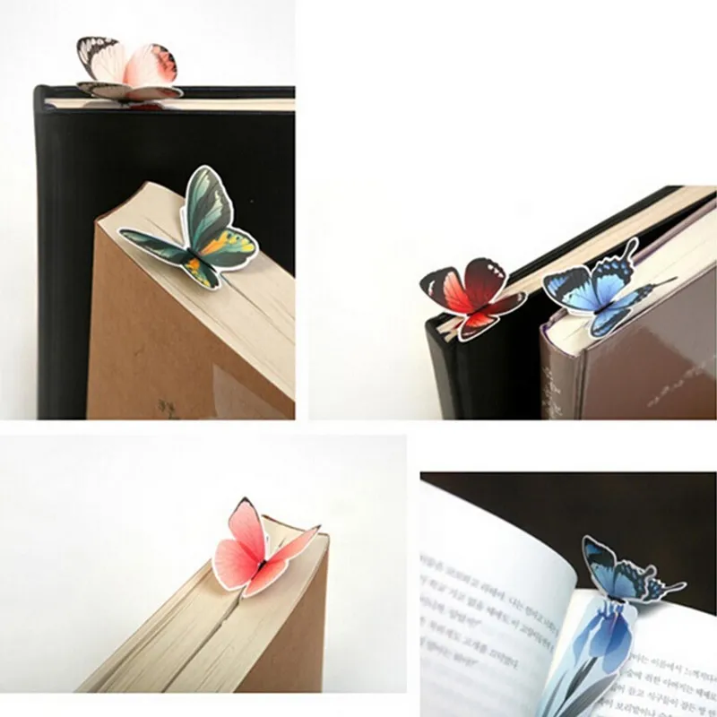 2 шт Мини бумажные канцелярские принадлежности 3D бабочка цветок яркая закладка красивый подарок на день рождения Рождество