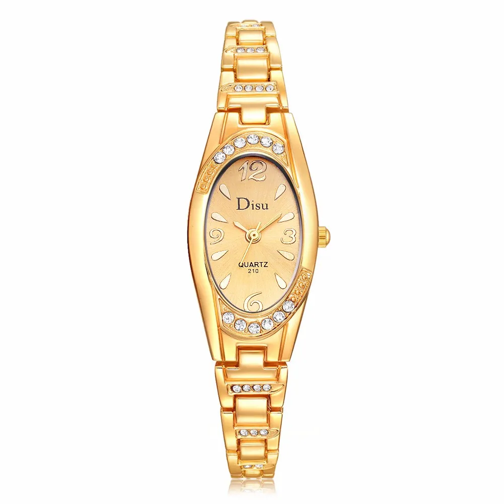 Новая мода горный хрусталь часы Для женщин Элитный бренд Нержавеющая сталь браслет женские часы кварцевые платье часы reloj mujer A4