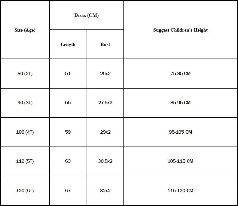 aliexpress size chart