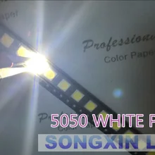 100 шт 5050 Белый SMD/SMT 3-чипы светодиодный PLCC-6 супер яркий свет лампы Высокое качество 5050 SMD светодиодный холодный белый
