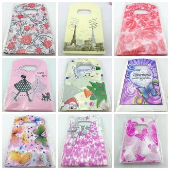 

35 Styles Small Pouches Bags Plastic Wedding Party Birthday Candy Gift Shopping Packing Bag Handbag 15x9cm