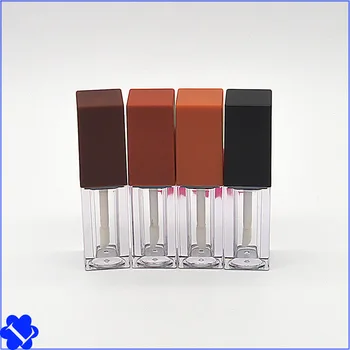 

50pcs High Quality Empty Square Tubes Lip Gloss Balm with Pumpkin black color capsCosmetic Containers 5ml mouth