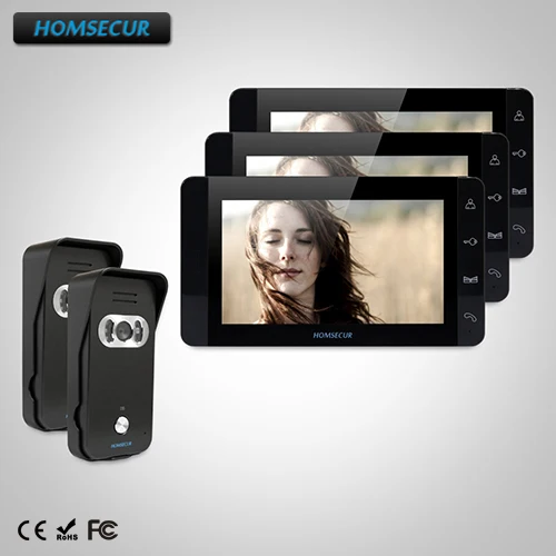 

HOMSECUR 7" Video Door Phone Intercom System+Touch Button Monitor for House/Flat TC021-B + TM703-B