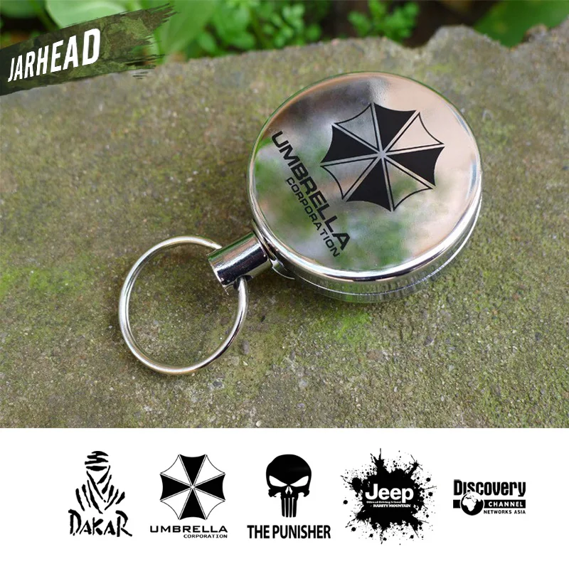 

High Resilience Steel Wire Rope Chain Recoil Metal Retractable Key Chain Alarm Key Ring Anti Lost Keychain Badge Reel Belt Clip