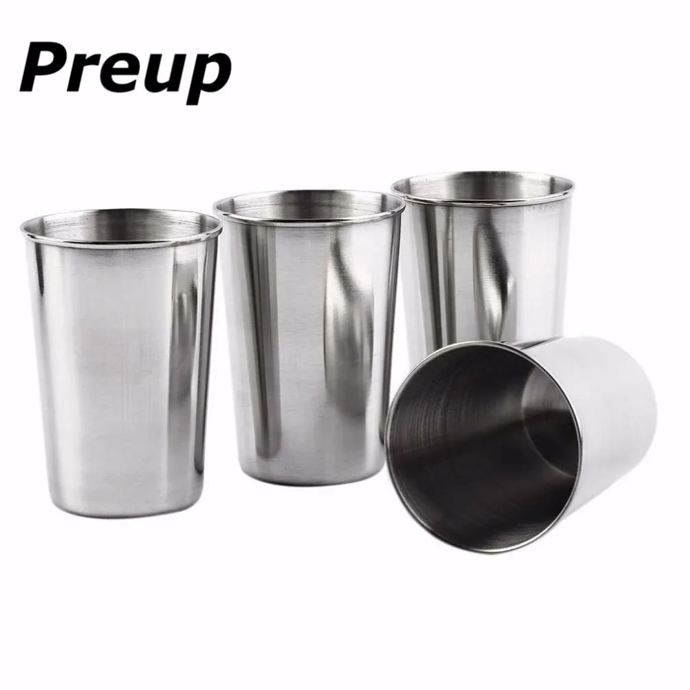 

1 Set 4Pcs 30ML 70ML 180ML Stainless Steel Camping Cup Mug Outdoor Camping Hiking Folding Portable Tea Coffee Beer Cup