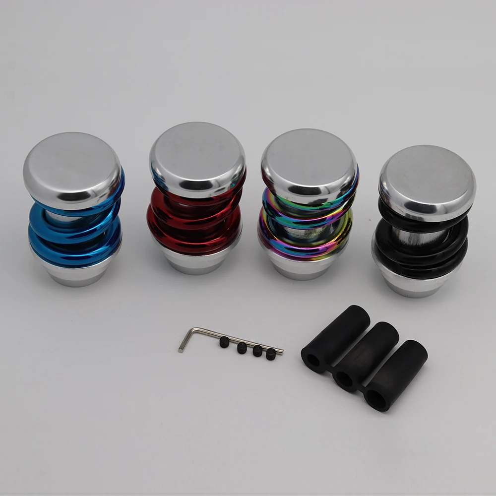 

Free shipping Black Red Blue Color Spring Aluminum Alloy 5 6 - speed Gear Shift Knob automatic manual transmission Car vehicle