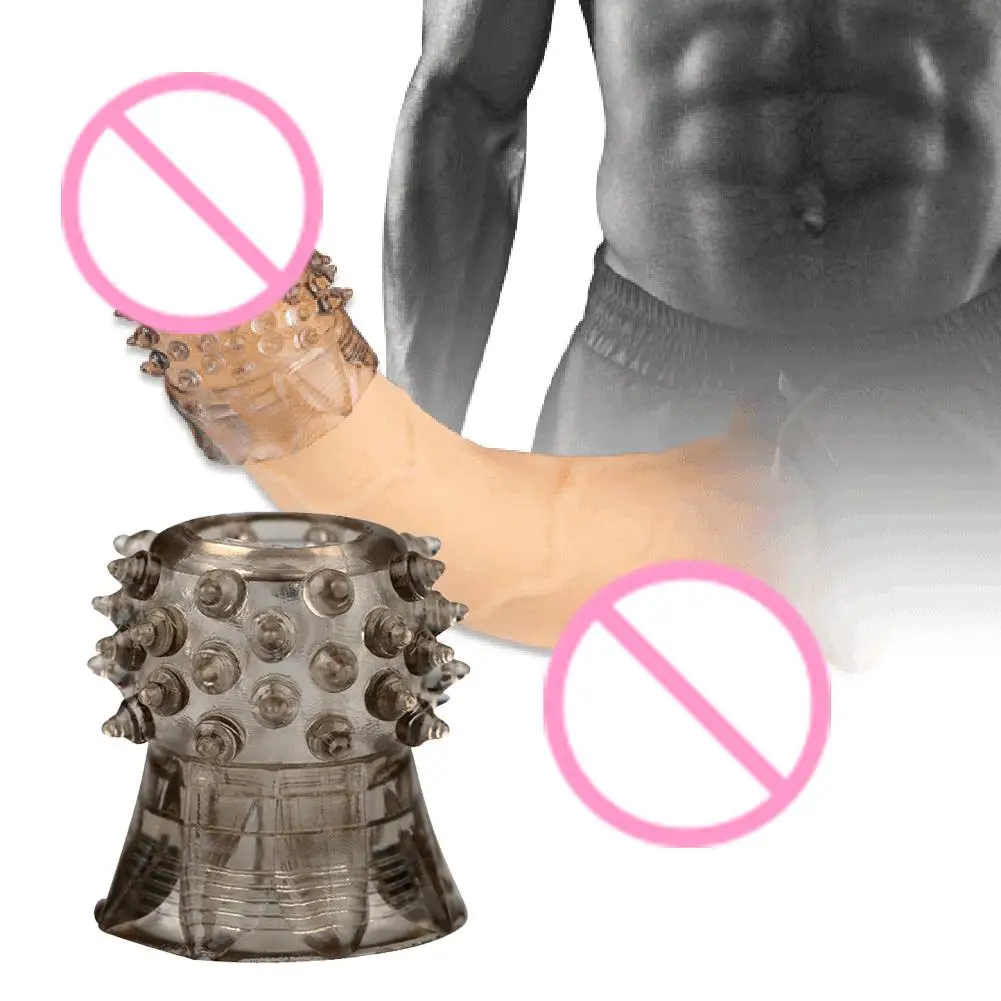 Drop Shipping Men Spike Soft TPE Cock Ring Extender Penis Sleeve Delay Time Adults Sex Product | Красота и здоровье