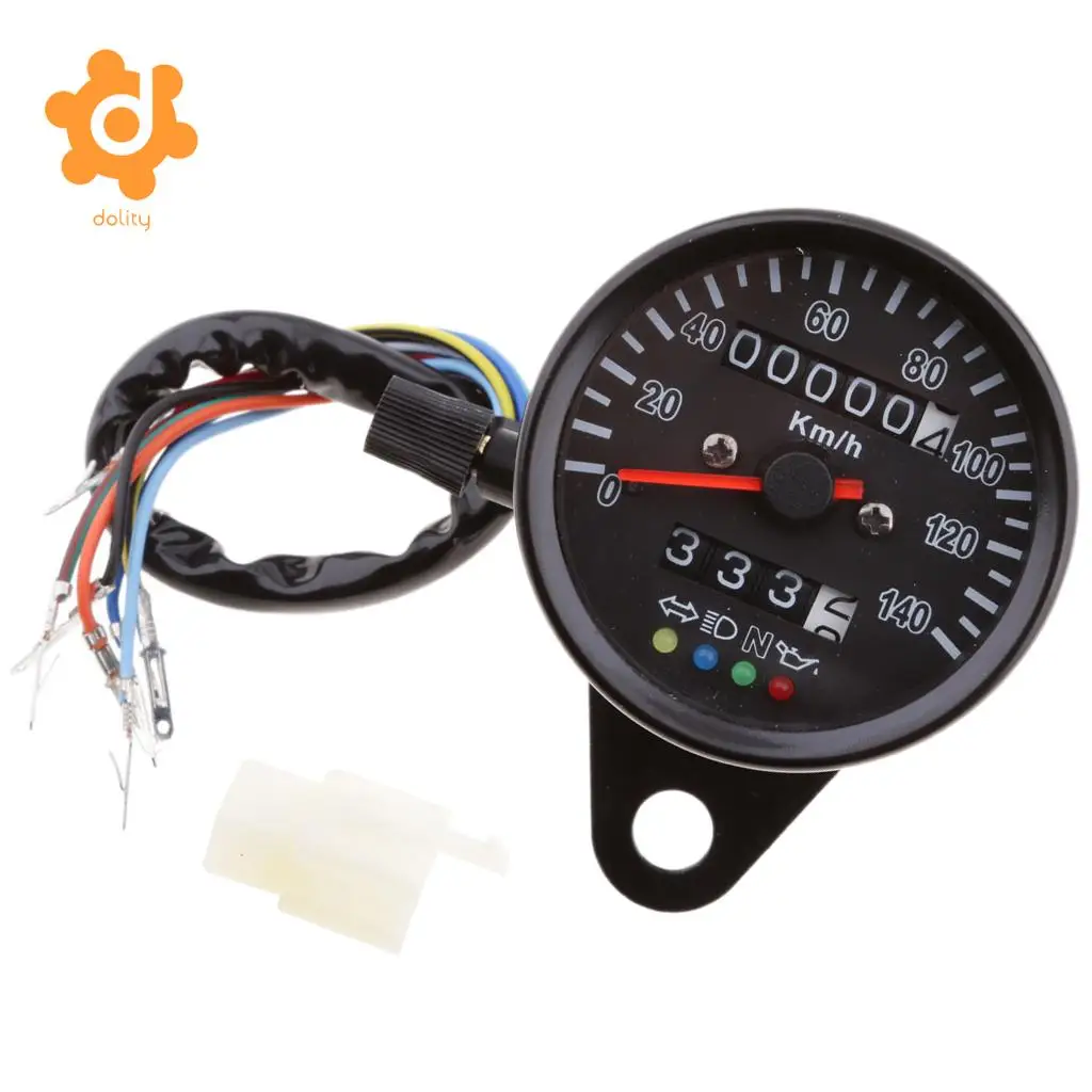 

60mm Black Face Mechanical Motorcycle Speedometer Gauge with indicator
