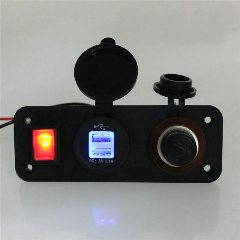 12V 24V прикуривателя автомобиля светильник er со светодиодной 12В двойной разъем USB