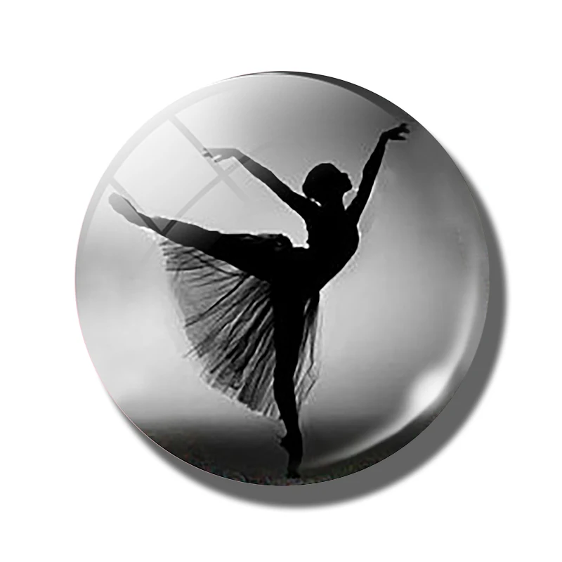 Силуэт балерины художественный магнит на холодильник 30 мм стеклянный купол магнитные наклейки на холодильник подарок для балетной танцовщицы украшение дома - Цвет: PACK OF 1