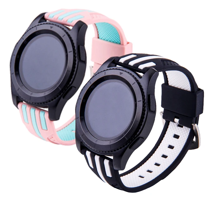 Силиконовый ремешок для часов samsung gear s3 классический из резины huami amazfit 1 2 pebble time