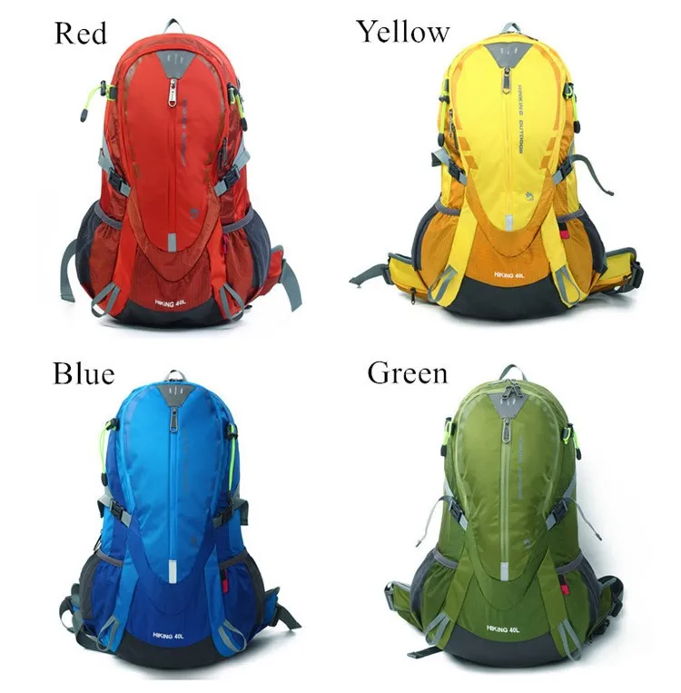 40L мужской нейлоновый рюкзак для путешествий, для спорта на открытом воздухе, сумка, желтый/синий/зеленый/красный, рюкзак для отдыха, приключений, Походов, Кемпинга