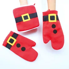 3 шт./компл. анти-горячий Рождество печь Прихватки для мангала теплоизоляция площадку Рождество Украшение стола для дома Кухня выпечки поставки