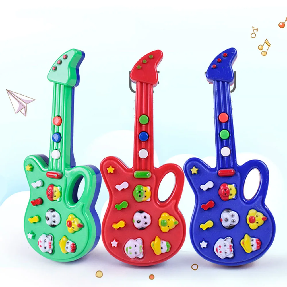 

19*7.5*2.5CM Children Baby Electronic Guitar Rhyme Developmental Music Sound Child Musical Toy Kid Toys Random Color