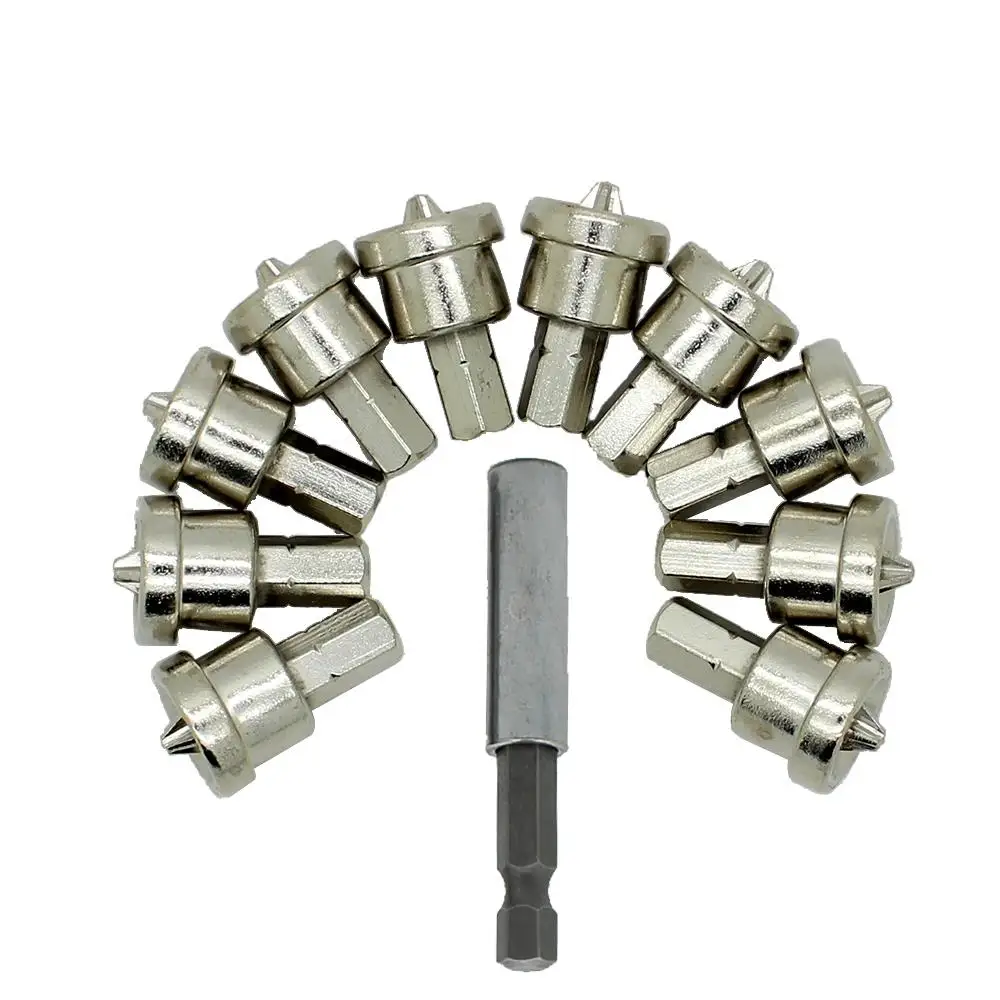 10pcs 1/4" Hex Shank Drywall Screw Bits Setter Dimpler PH2 60mm Bit Holder for 18V/20V