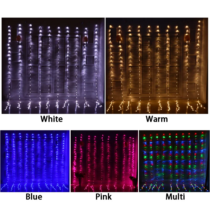 6 м x 3 м 640 лампы светодиодный осадков Рождественские огни водопад Шторы огни Открытый гирлянды светодиодные огни украшения для свадьбы праздник