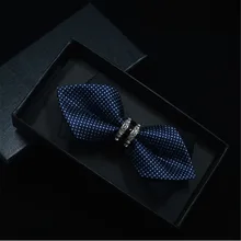 Роскошные Bling Crystal украшения из металла острые углы галстук-бабочка Свадебная вечеринка Банкетный клуб Бизнес бабочка узел Для мужчин аксессуары