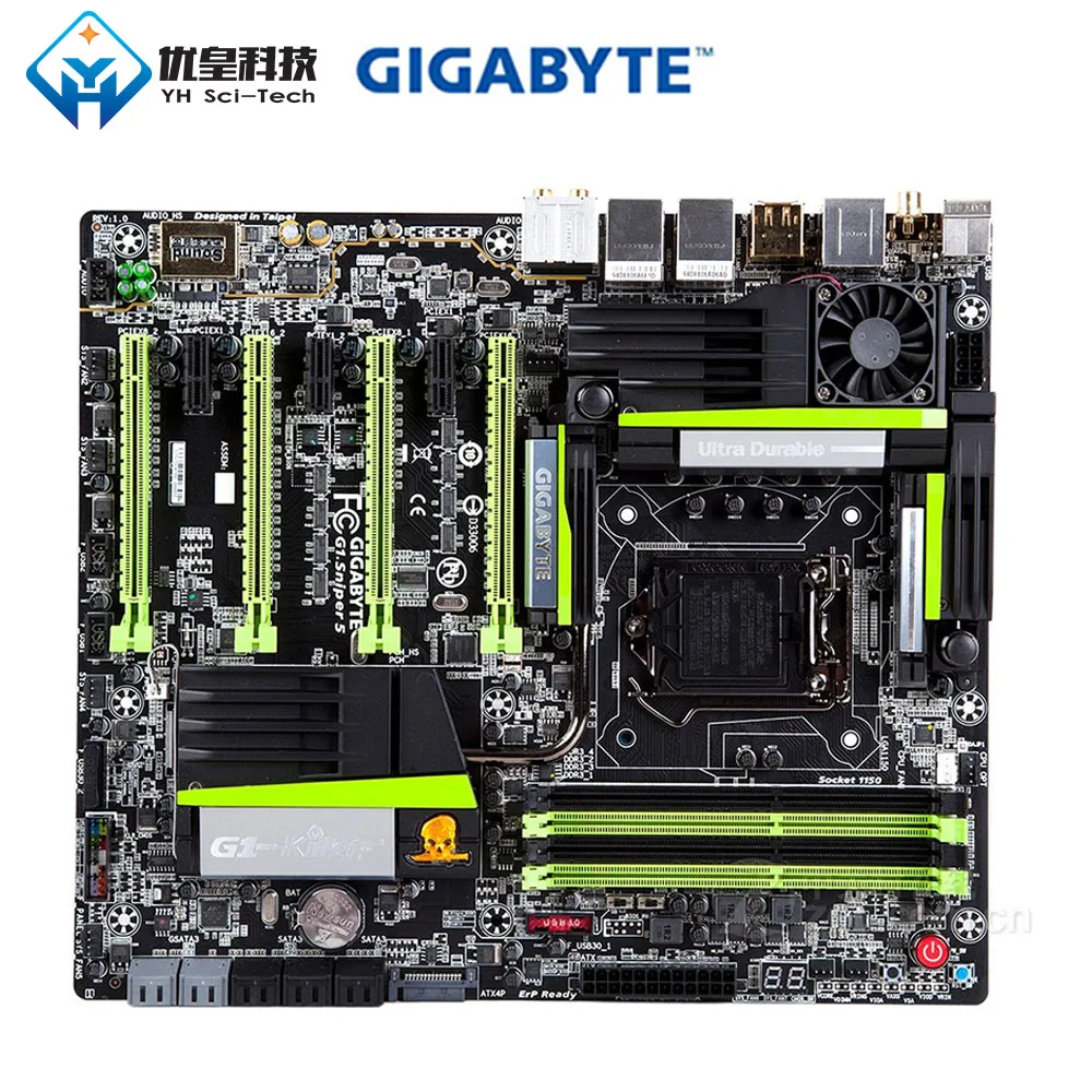 Оригинальная б/у рабочего стола материнской платы Gigabyte G1.Sniper 5 Z87 LGA 1150 Core i7 i5 i3 DDR3 32G SATA3 USB3.0 HDMI PCI-E 3,0 E-ATX