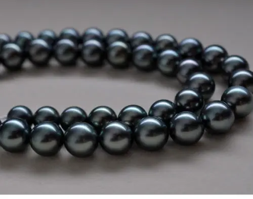 

ddh003809 10-11mm natural genuine south sea black pearl necklace 17.5inch