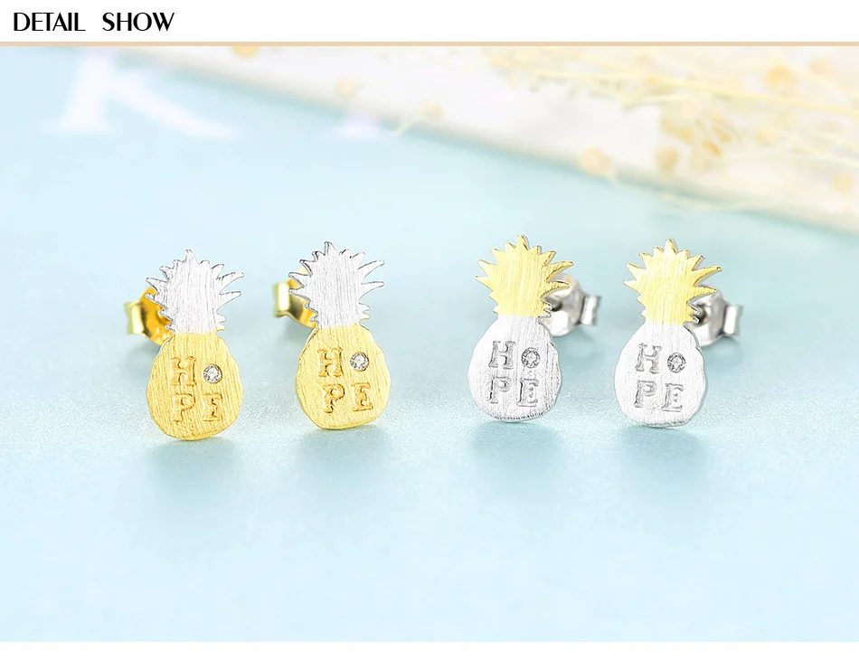 

Silver Earrings Simple S925 Sterling Silver Creative Personality Pineapple Shape Female Accessories MJB04