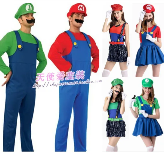 

Halloween Desney Mario super Mary sweethearts outfit parent-child outfit COSPLAY anime show men and women costume
